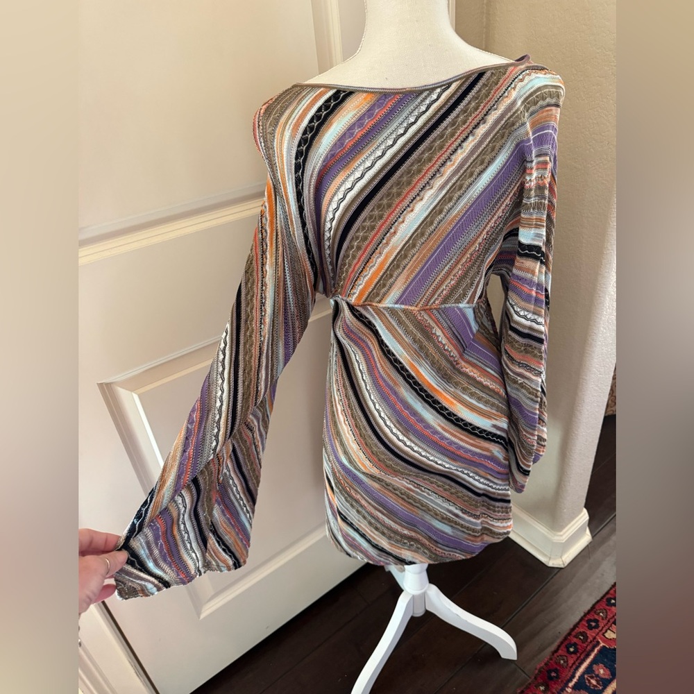 Missoni Purple and Orange Striped Knit Dress - Picture 3 of 5